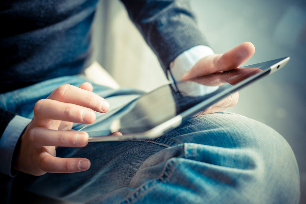 Person on tablet