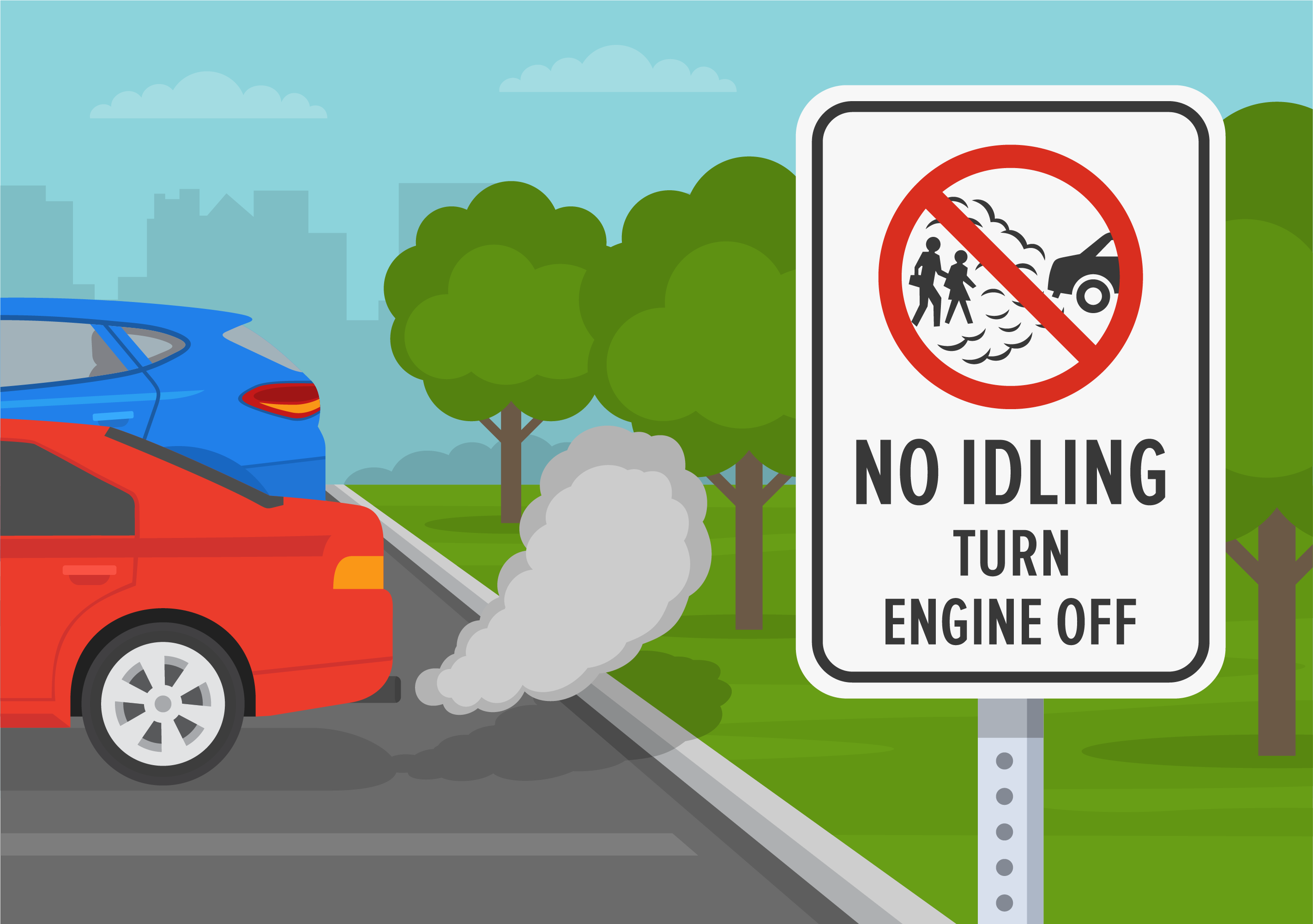 No Idling Cartoon