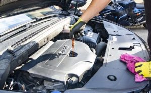 Mechanic working on car