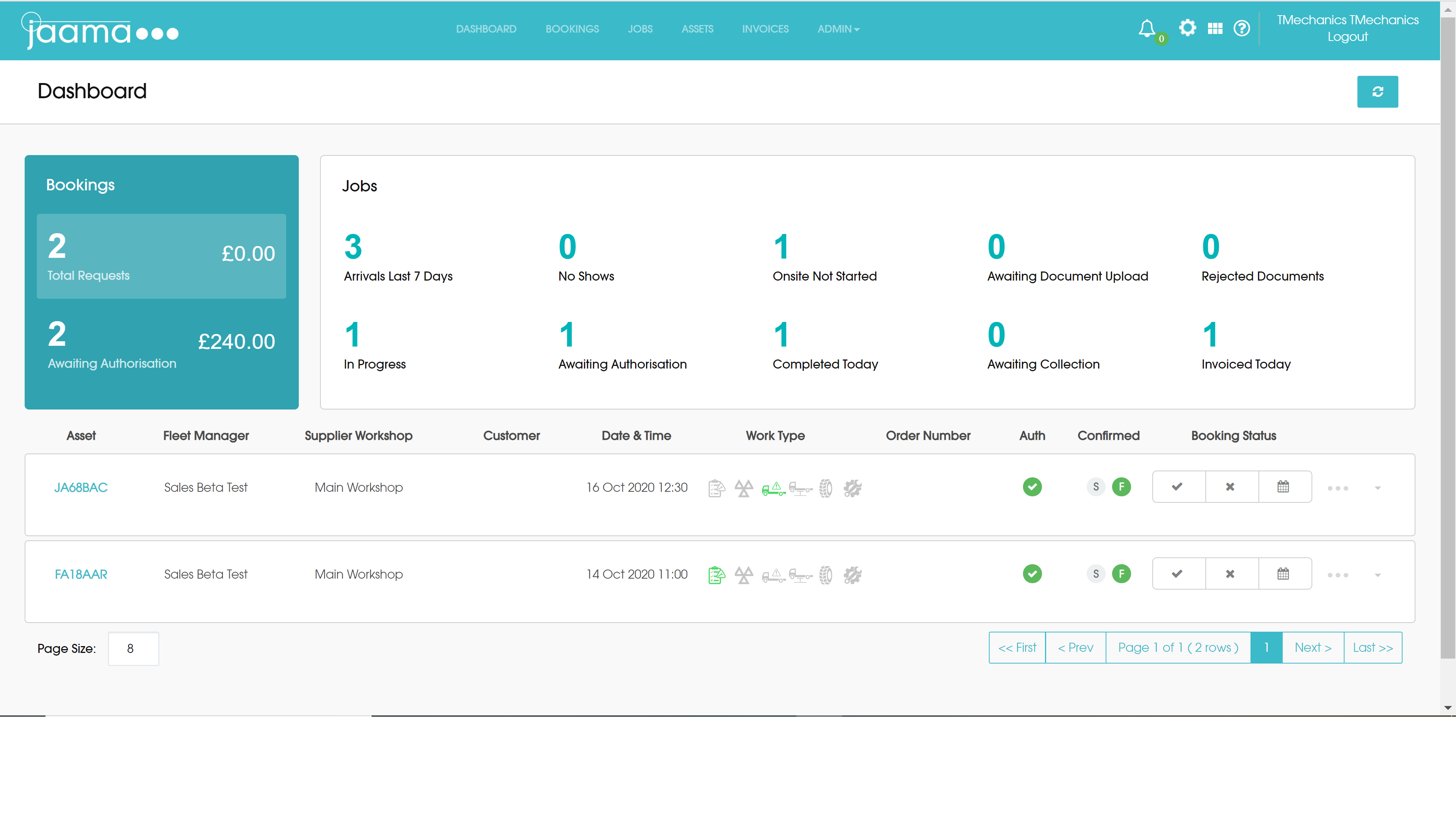 Maintenance Exchange Dashboard Jaama