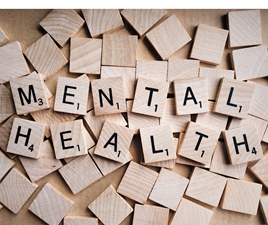 Mental Health spelled on on wooden blocks