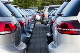 Cars reversed and parked on car park