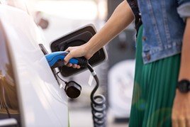 Person putting fuel in vehicle