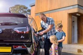 Family Charging Electric Vehicle