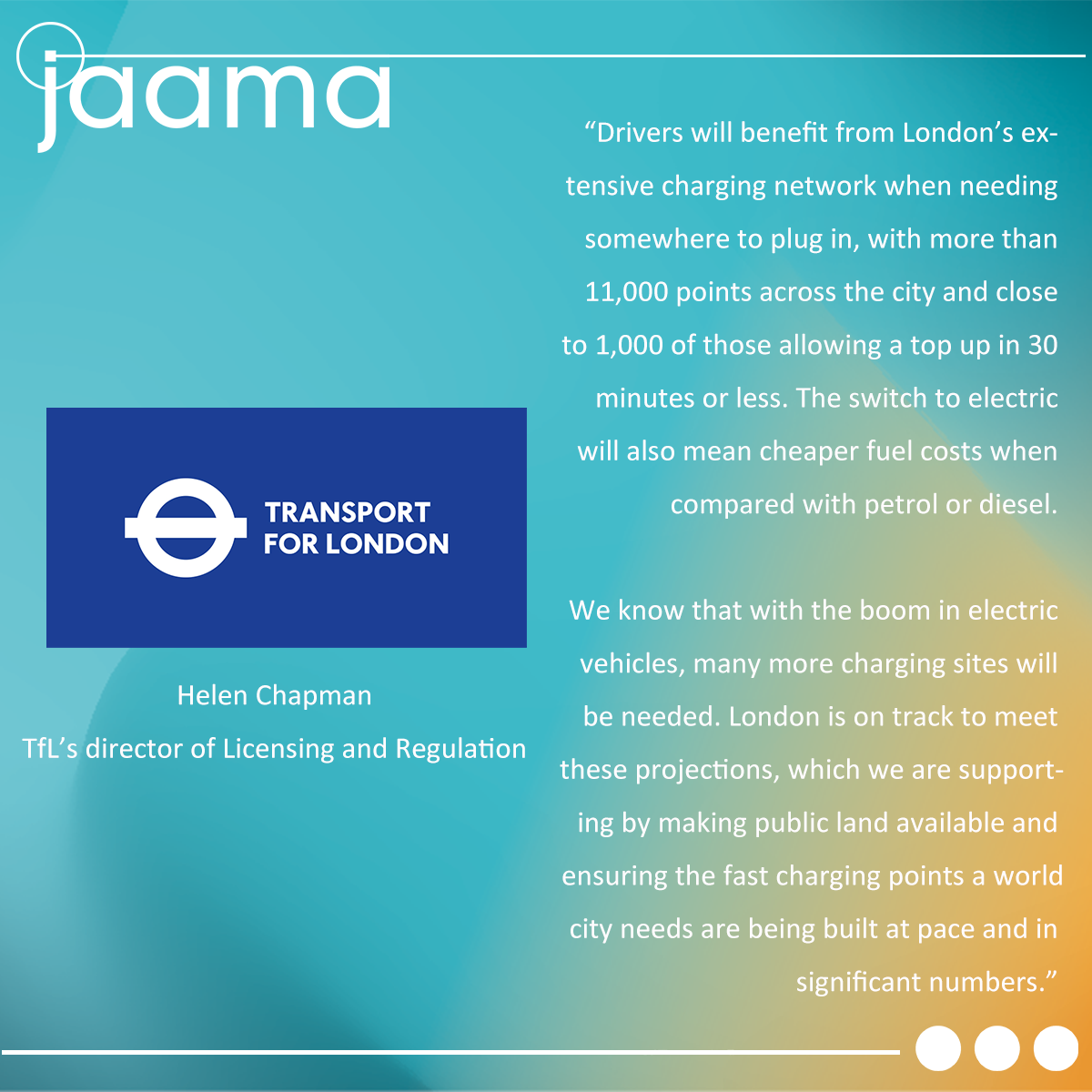 Transport for London Quote on Jaama Background