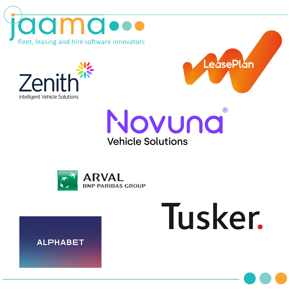 Jaama Customer Logos on Jaama Background