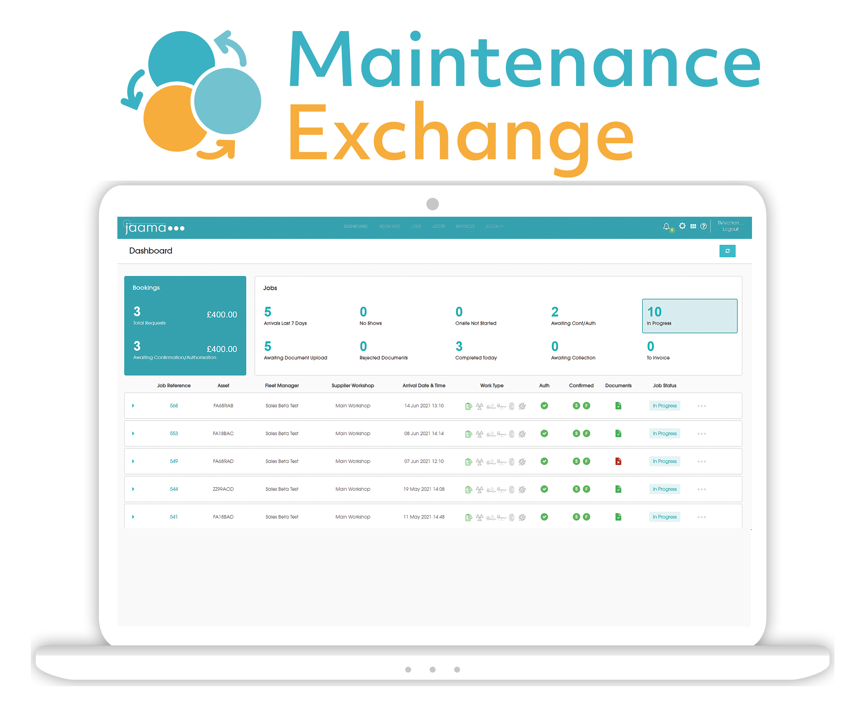 Maintenance Exchange Dashboard with Logo