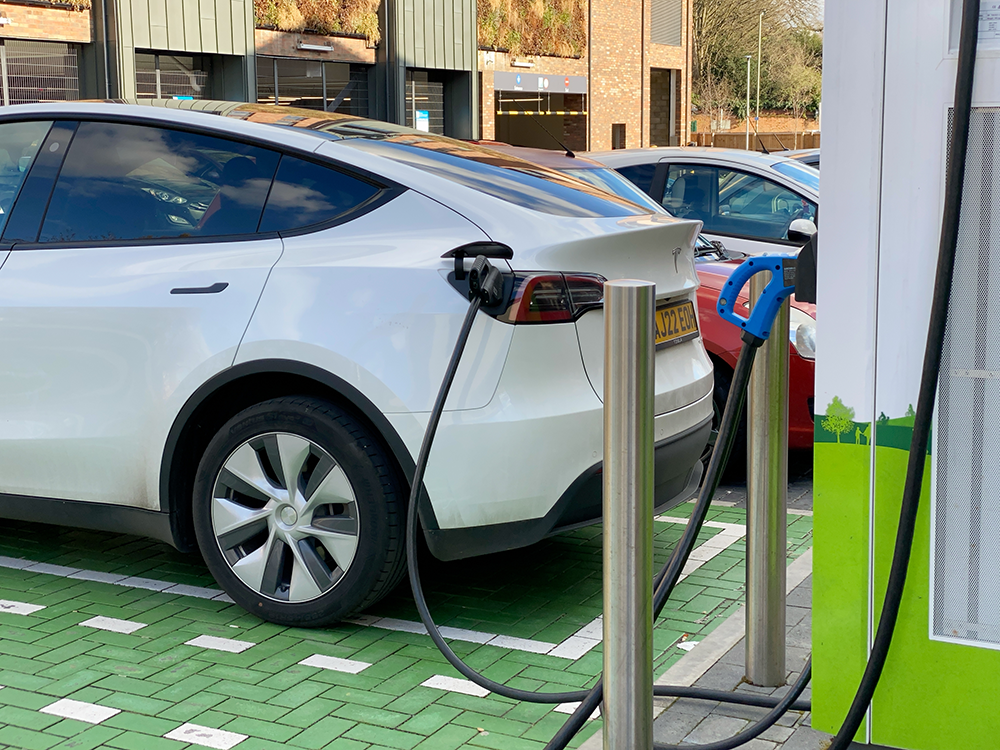 EV Car Charging in car park