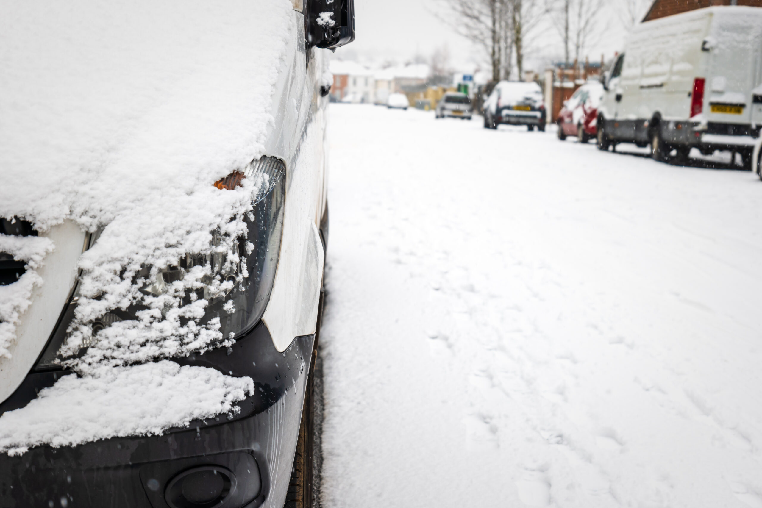 Van parked in wintery conditions