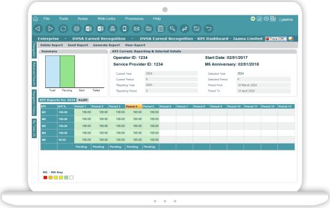 DVSA Earned Recognition Dashboard on Laptop