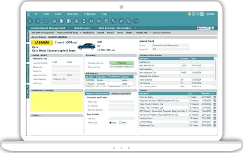Vehicle Asset Management on laptop